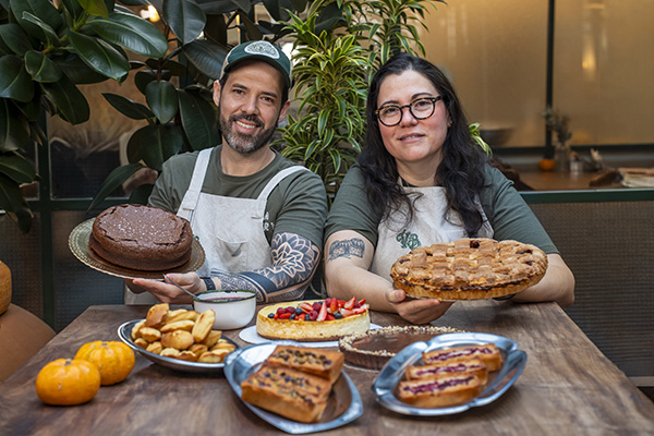 Vitrine de doces da Viva Bakery